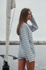 STRIPE JERSEY STRIPE OVERSIZED LONG SLEEVE - SAILOR