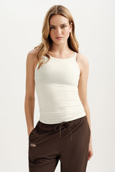 STRETCH COTTON LAYER COLLAR TANK - DUST