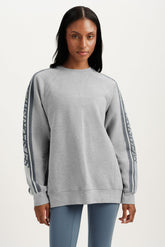 MIDWEIGHT SWEATS STAPLE PANELED CREWNECK - IRON HEATHER GREY/ZUMA