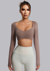 Long Sleeve T-shirt - Built-in Bra - Elena
