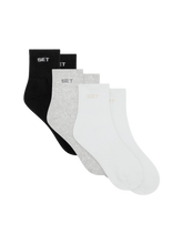 SET SHORTY SOCKS (3 PACK) - WHITE/HEATHER GREY/ONYX