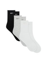 SET SOCKS (3 PACK) - WHITE/HEATHER GREY/ONYX