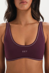 SPORTBODY SPORTY STITCH BRA - NOIR