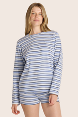 STRIPE JERSEY STRIPE OVERSIZED LONG SLEEVE - SAILOR