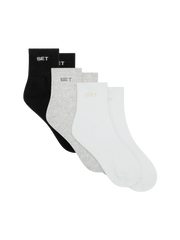 SET SHORTY SOCKS (3 PACK) - WHITE/HEATHER GREY/ONYX