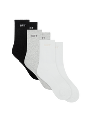 SET SOCKS (3 PACK) - WHITE/HEATHER GREY/ONYX