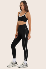 SPORTBODY SPORTY MID-RISE STRIPE LEGGINGS - ORCA